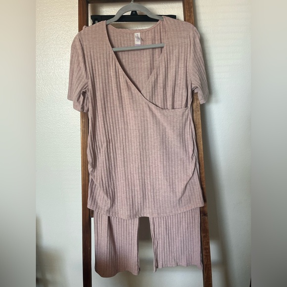 Joyspun Other - Joyspun Maternity Pink Ribbed Lounge Set